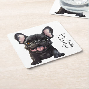 Mit individuellem Text, 🐶Frenchie-Welpe Rechteckiger Pappuntersetzer
