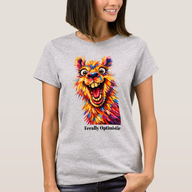 🐶Mit individuellem Text, “Wild Optimistisch”  Lam T-Shirt (Vorderseite)