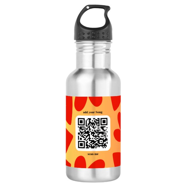 Mit individuellen persönlichen Song per QR-Code Edelstahlflasche (Vorderseite)