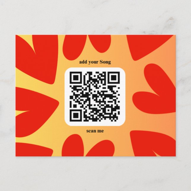 Mit individuellen persönlichen Song per QR-Code Postkarte (Vorderseite)