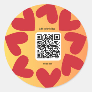 Mit individuellen persönlichen Song per QR-Code Runder Aufkleber