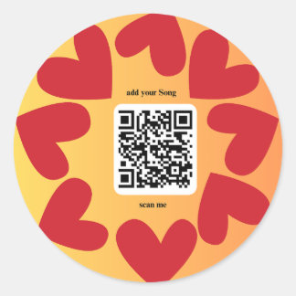 Mit individuellen persönlichen Song per QR-Code Runder Aufkleber