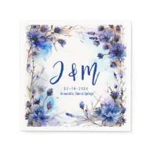 💍 Mit Initialen Cornblumen und Lavender Elegance