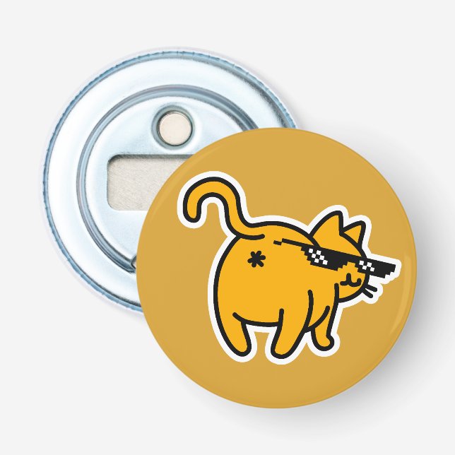 Mit It Glasses Meme Funny Cat Hintern im Gesicht Flaschenöffner (Vorderseite)