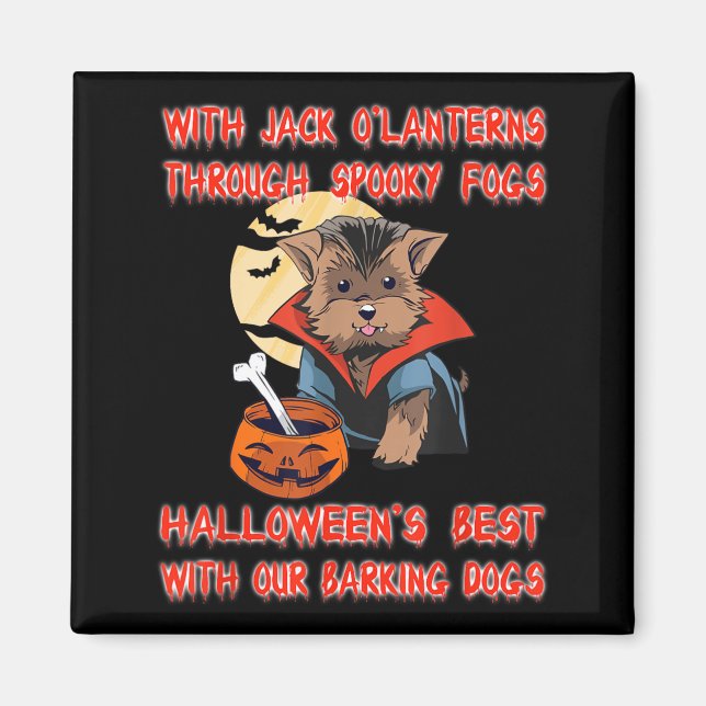 Mit Jack O Lanterns durch spookige Nebel lustig Magnet (Vorne)