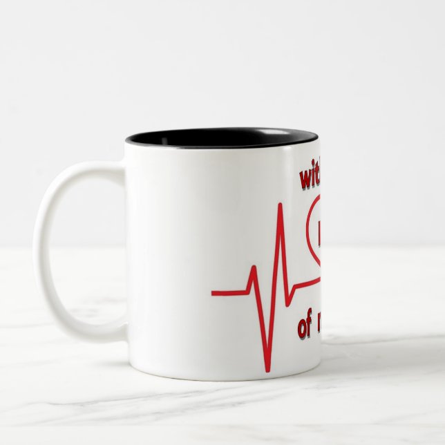 Mit jedem Schlag Zweifarbige Tasse (Links)