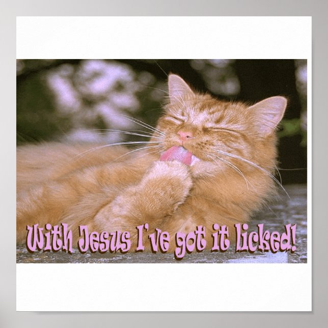 Mit JESUS Got ich es lecken Poster (Vorne)