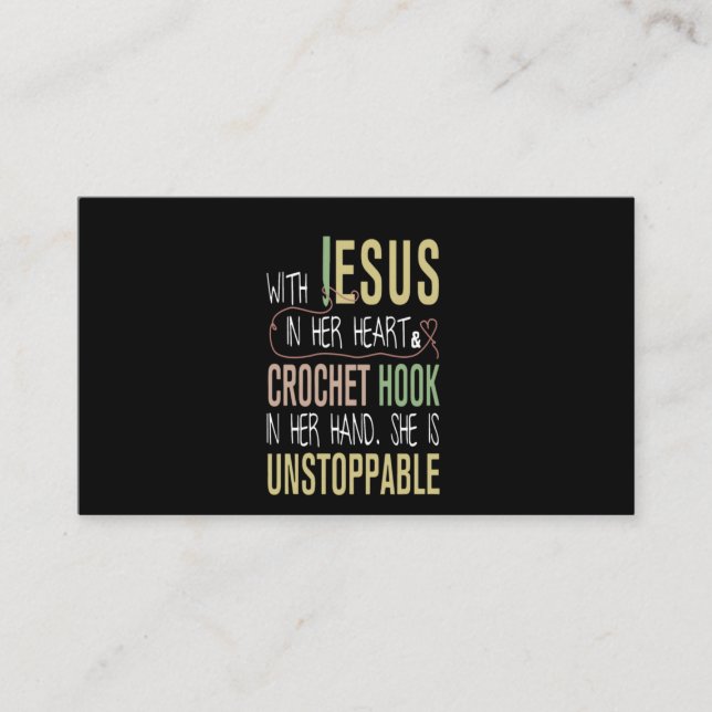 Mit Jesus in ihrem Herzen Kroketten in ihrer Hand Visitenkarte (Vorderseite)