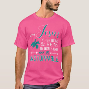 Mit Jesus in ihrem Herzen rinnt sie in den Händen T-Shirt