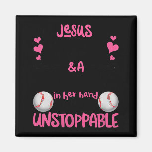 Mit Jesus in ihrem Herzen und einem Softball ist s Magnet