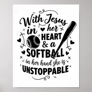 Mit Jesus in ihrem Herzen und einem Softball ist s Poster