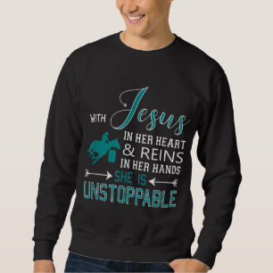 Mit Jesus in ihrem Herzen und in ihren Händen renn Sweatshirt