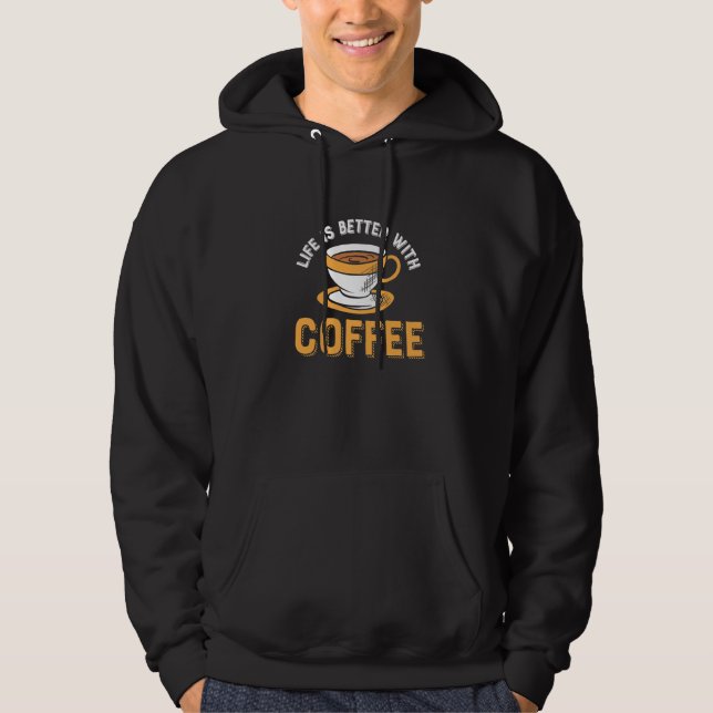 Mit Kaffee    Kaffeinsüchtiger Hoodie (Vorderseite)