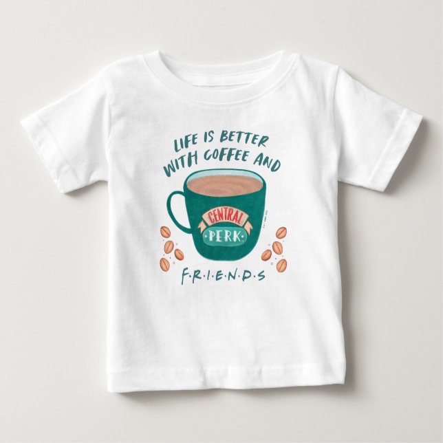 Mit Kaffee und FRIENDS™ ist das Leben besser Baby T-shirt (Vorderseite)