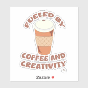 Mit Kaffee und Kreativität gespeist Epic Life Spri Aufkleber