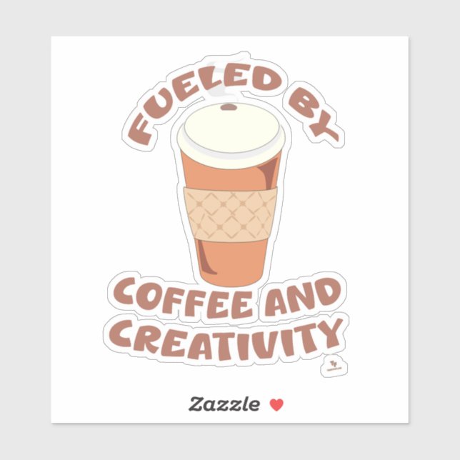 Mit Kaffee und Kreativität gespeist Epic Life Spri Aufkleber (Blatt)