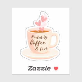 Mit Kaffee- und Liebe-Aufkleber gespeist Aufkleber