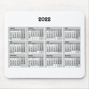 mit Kalender- und Wochennummerierung 2022 - Maus-P Mousepad