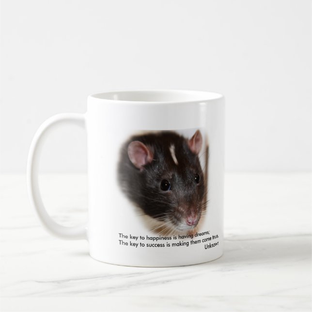 Mit Kapuze Ratte mit der Redewendungens-Tasse Kaffeetasse (Links)