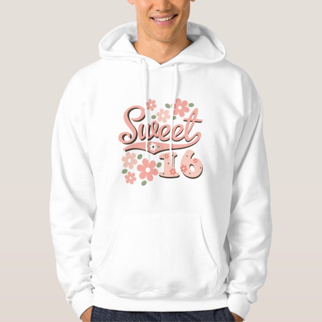 Mit Kapuze Sweatshirt hübsches Blumenblatt-16. (Vorderseite)