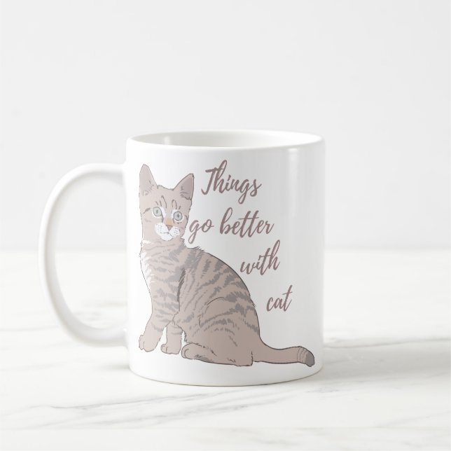 Mit Katzenwurfkissen am Katzenwurfkissen geht es b Kaffeetasse (Links)