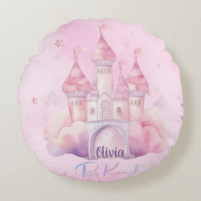 Mit Kind Palace benutzerdefinierbar Rundes Kissen (Vorderseite)