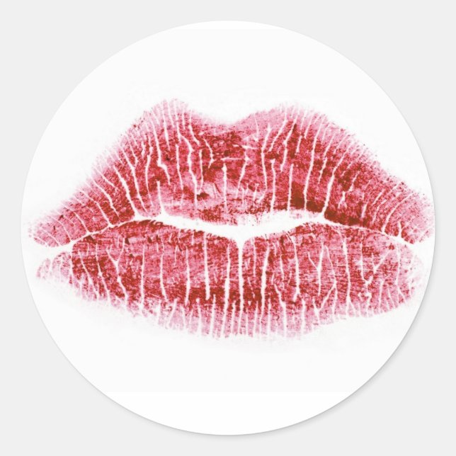 Mit Kiss versiegelt Runder Aufkleber (Vorderseite)