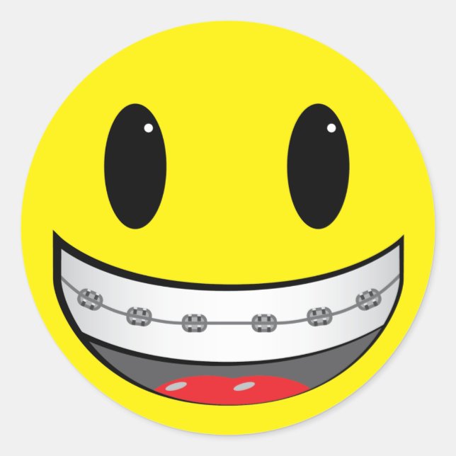 mit Klammern Runder Aufkleber (Vorderseite)