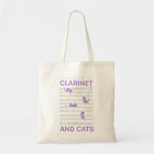 Mit Klarinette und Katzen befeuerte Kitty Lover Mu Tragetasche