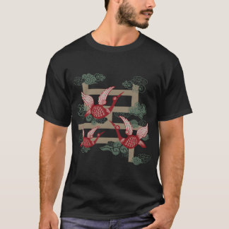mit Kranich Vogel viel Glück Freund T-Shirt