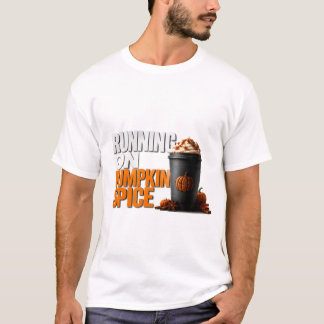 🎃 Mit Kürbisgewürz am Laufen Fall Halloween Zitat T-Shirt