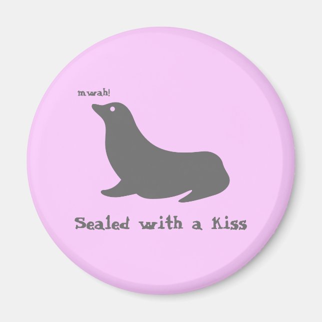 Mit Kuss versiegelt Magnet (Vorne)