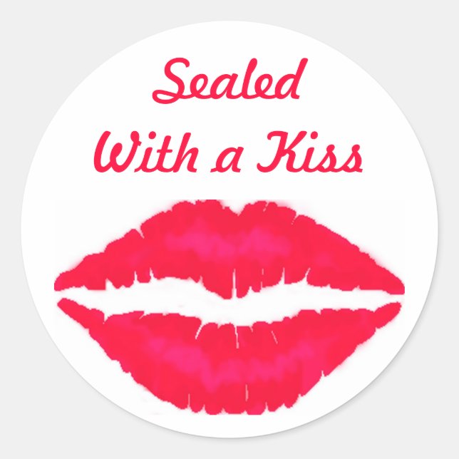 mit Kuss versiegelt Runder Aufkleber (Vorderseite)