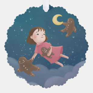 Mit Lebkuchengebäck fliegen Traum Ornament Karte