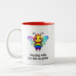 Mit Les-Biene-an-Stolz-LGBT Zweifarbige Tasse