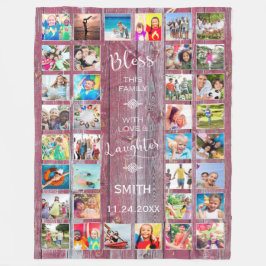 Mit Liebe 32 Foto Collage segne diese Familie Fleecedecke