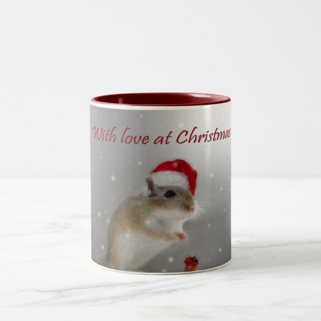 Mit Liebe am Weihnachten Zweifarbige Tasse (Mittel)