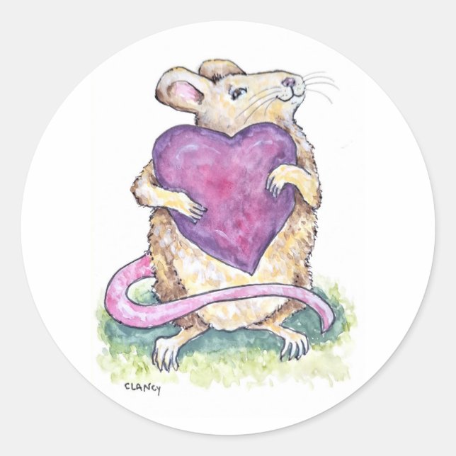 Mit Liebe an Dich denken Runder Aufkleber (Vorderseite)