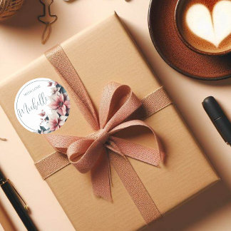 Mit Liebe anpassbare Pastell-Blume Runder Aufkleber