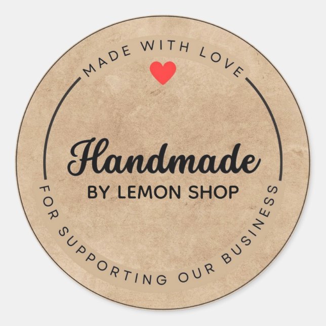 Mit Liebe auf den Fahrzeugkreis anpassen Runder Aufkleber (Vorderseite)