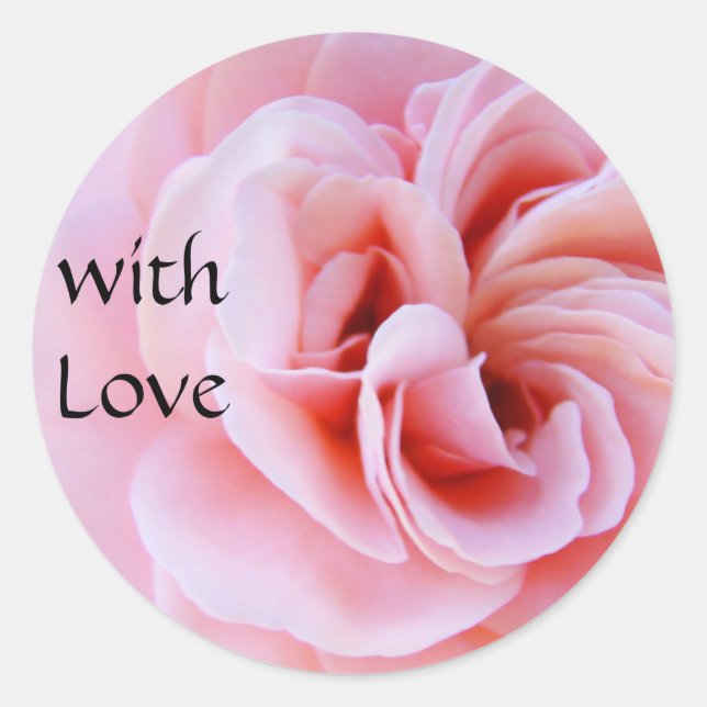 mit Liebe Aufkleber Rosa Blume Spirale (Vorderseite)