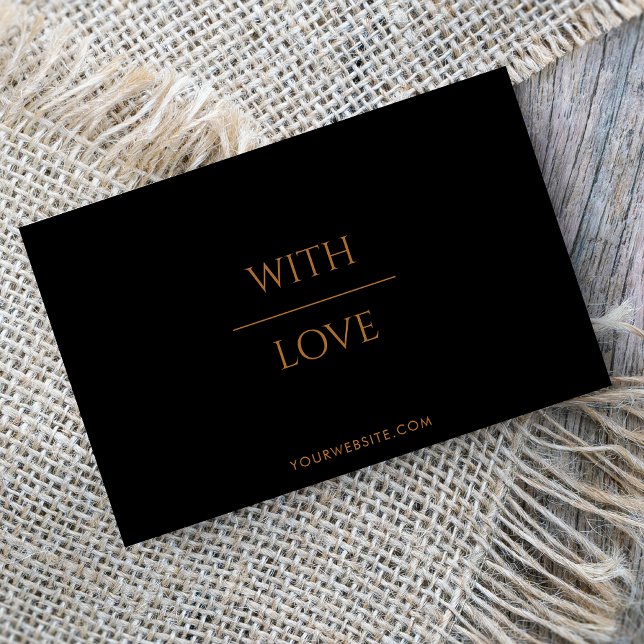 Mit Liebe Black & Gold Script Vielen Dank Visitenkarte (Von Creator hochgeladen)