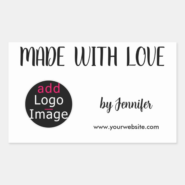 Mit Liebe Chic Berufliches Logo Rechteckiger Aufkleber (Vorderseite)