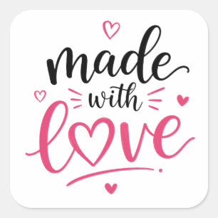 Mit Liebe Chic Grafikblatt von Quadratischer Aufkleber