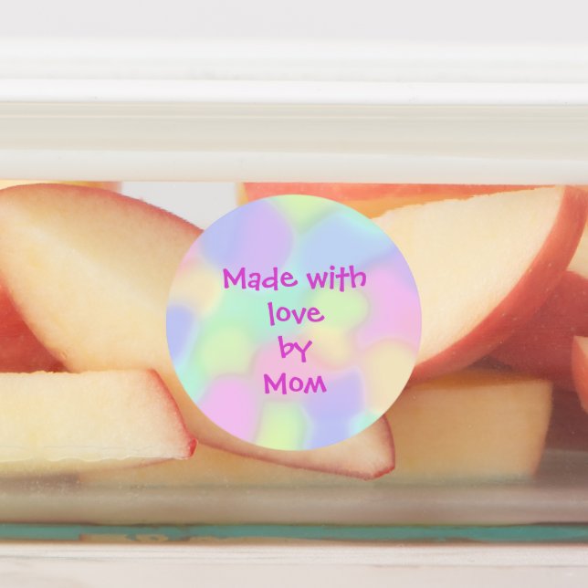 Mit Liebe durch Mama Personalisierte Etiketten (Befestigt)