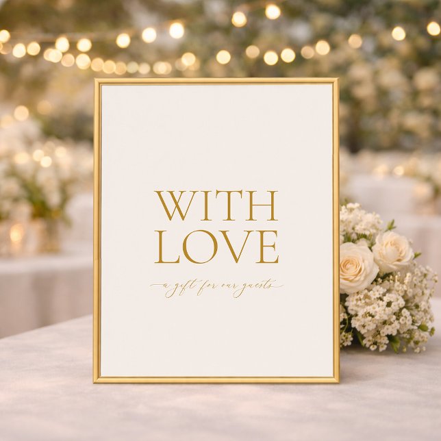 Mit Liebe Elegante Hochzeitsgunst Geschenk Schild (Von Creator hochgeladen)