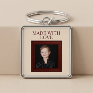 MIT LIEBE ERSTELLT Personalisiertes Kinderfoto Schlüsselanhänger