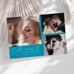Mit Liebe Erstellte Erinnerungen Hochzeit Aqua Mul Dankeskarte