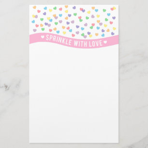 Mit Liebe färben Herzchen Briefpapier