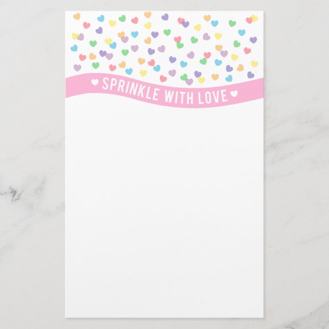 Mit Liebe färben Herzchen Briefpapier (Vorderseite)